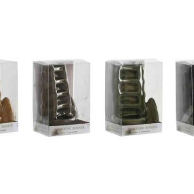 Quatro queimadores Backflow Burner em diferentes cores dentro de caixas transparentes