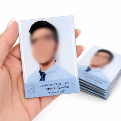 Cartão fotográfico personalizado para crisma com foto e texto