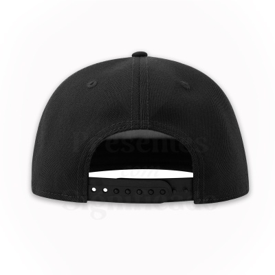 Boné preto vista traseira com ajuste snapback