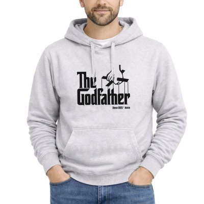 Sweatshirt cinza com estampa preta The Godfather e texto Since 2025 Joana