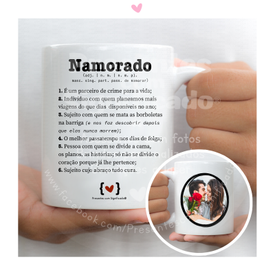 Caneca branca com definição de 