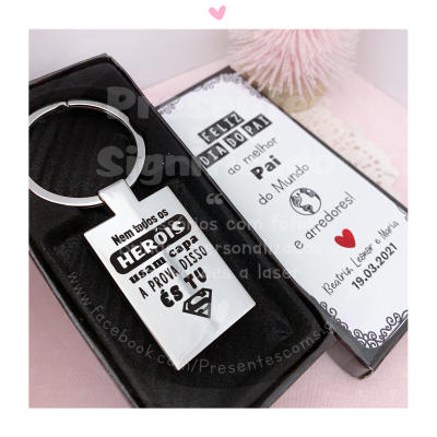 Lembrança para o Dia do Pai com porta-chaves e caixa decorada