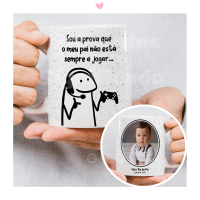 Caneca branca personalizada com desenho e texto para o Dia do Pai