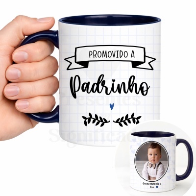 Caneca personalizada com texto e foto de bebé