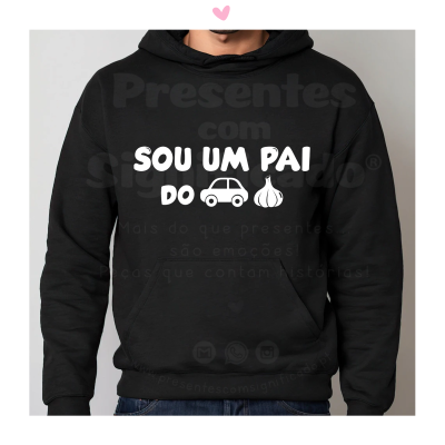 Sweatshirt preta com capuz e texto branco 