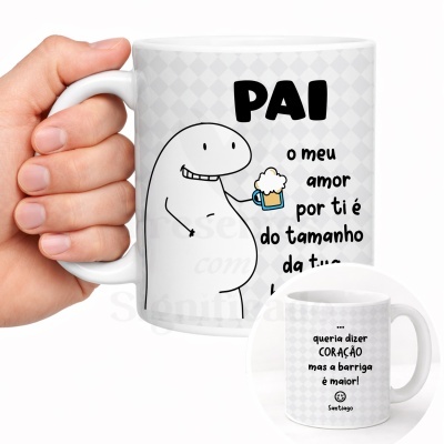 Caneca com desenho e texto humorístico para pai