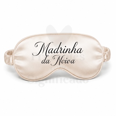 Máscara de dormir bege com texto Madrinha da Noiva