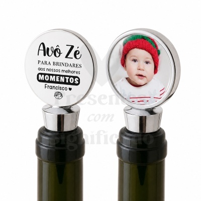 Tampas para garrafas com texto personalizado e foto de criança