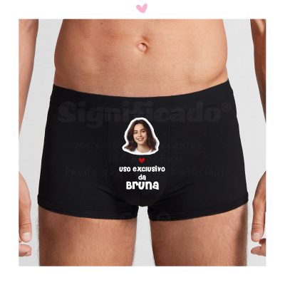 Cuecas boxer pretas com estampa 