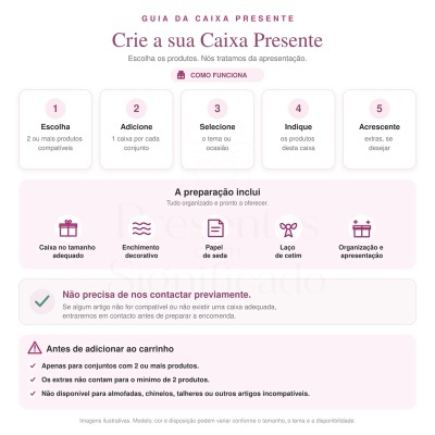 Instruções para criar uma caixa presente com cinco passos e preparação inclusa