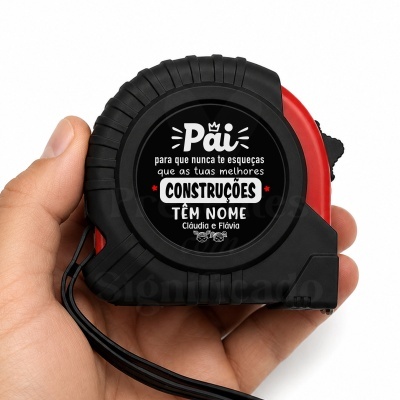Trena preta e vermelha com texto branco para pai personalizada.