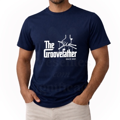 T-shirt azul escuro com estampa branca The Groovefather