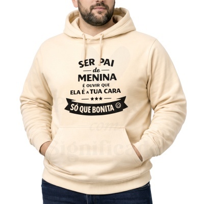 Sweatshirt bege com texto preto séria pai de menina