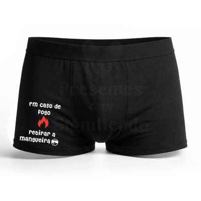 Cuecas boxer pretas com estampa humorística