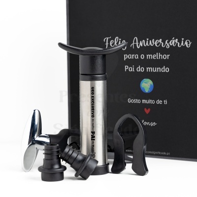 Conjunto de acessórios para vinho com bomba a vácuo e rolhas
