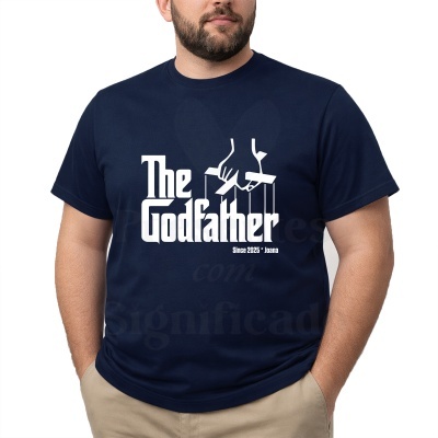 T-shirt azul escuro com design The Godfather em branco