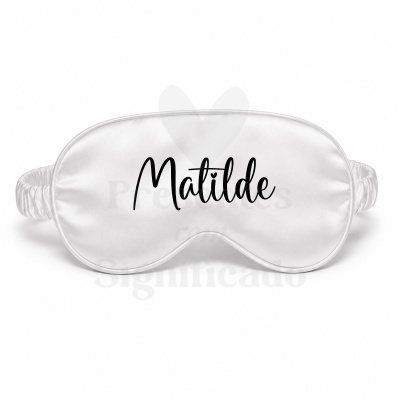 Máscara de dormir branca com o nome Matilde