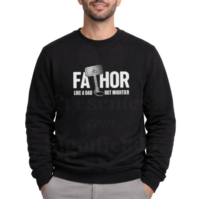 Camisola preta com estampa FATHOR LIKE A DAD BUT MIGHTIER