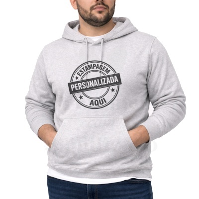 Sweatshirt com capuz cinzenta com estampagem PERSONALIZADA
