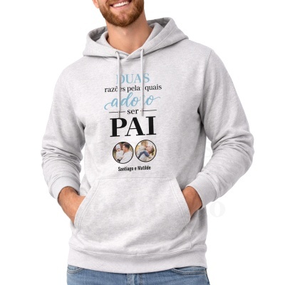 Sweatshirt cinza claro com estampa personalizada para pai