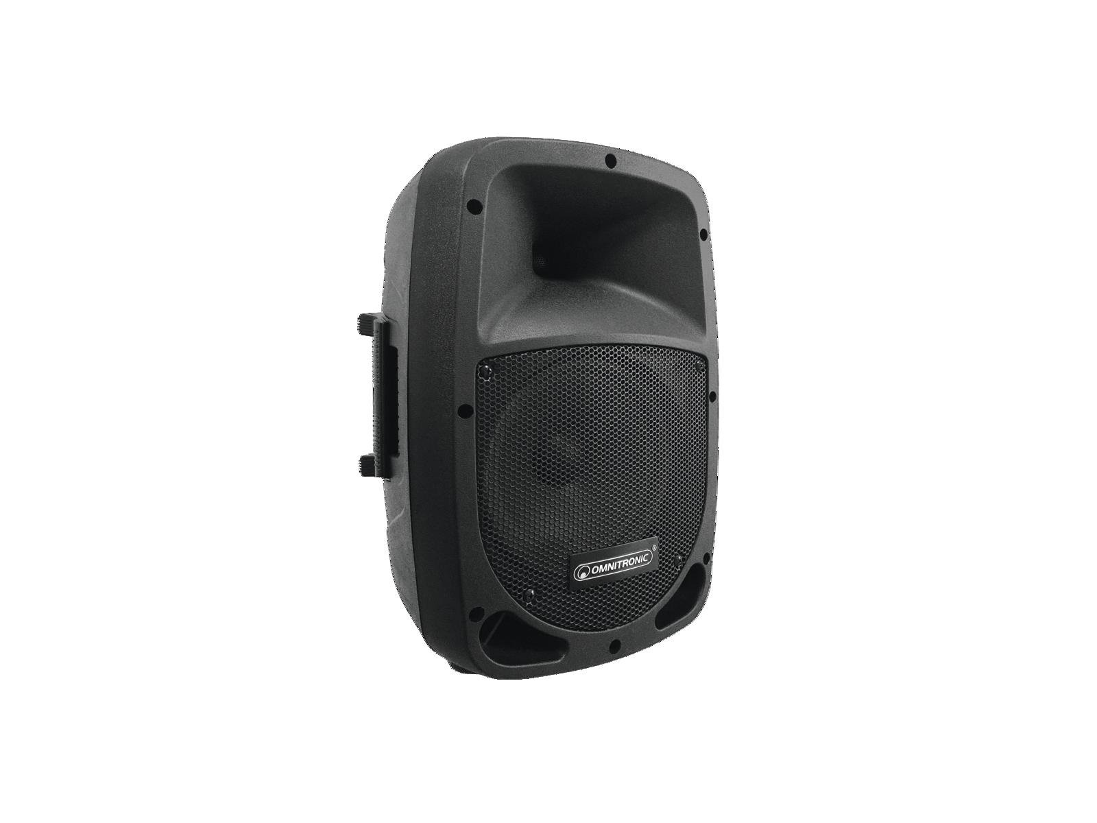 OMNITRONIC VFM-208A 2-Way Speaker, active Coluna de som portátil preta com grelha metálica e texto CONNECTED