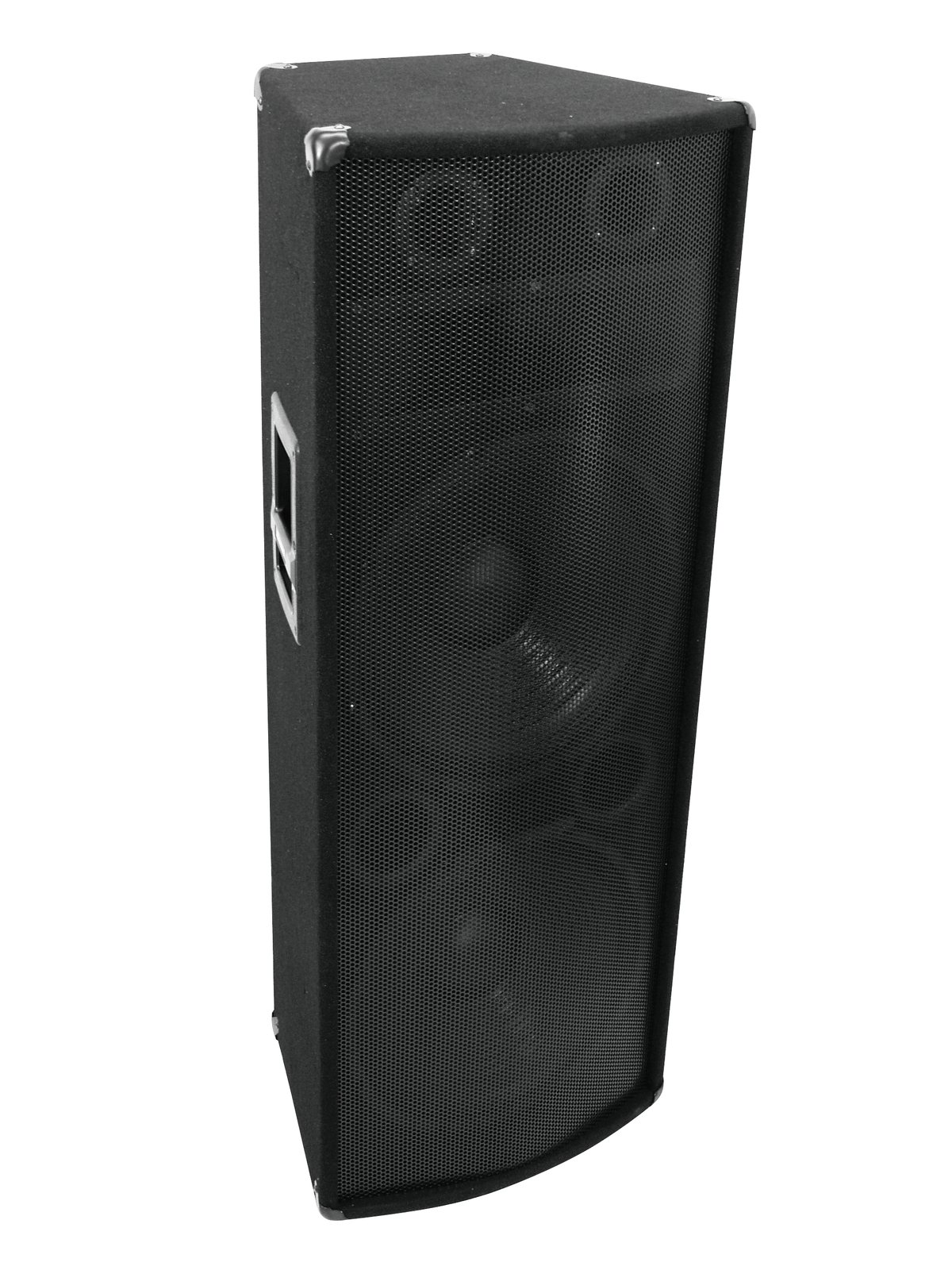 OMNITRONIC TX-2520 3-Way Speaker 1400W Coluna de som preta retangular com alça lateral