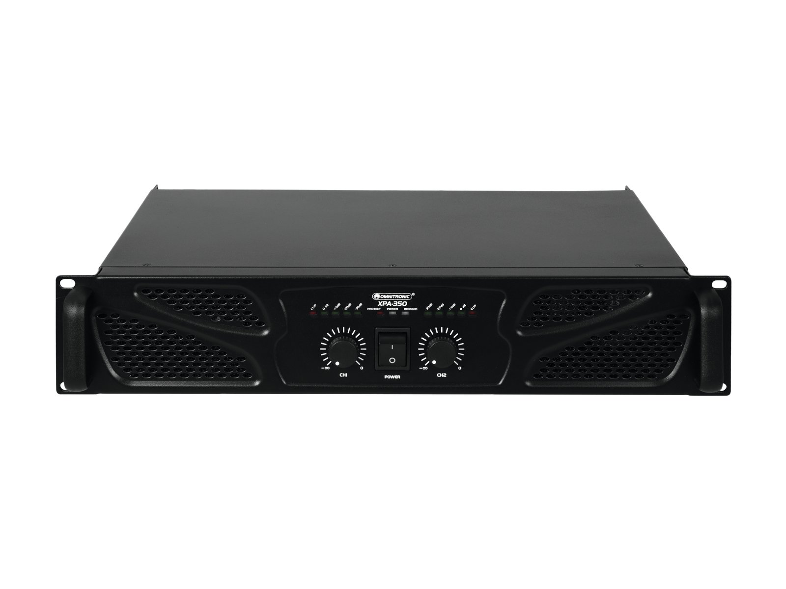 OMNITRONIC XPA-350 Amplifier Amplificador de som profissional preto com painel frontal