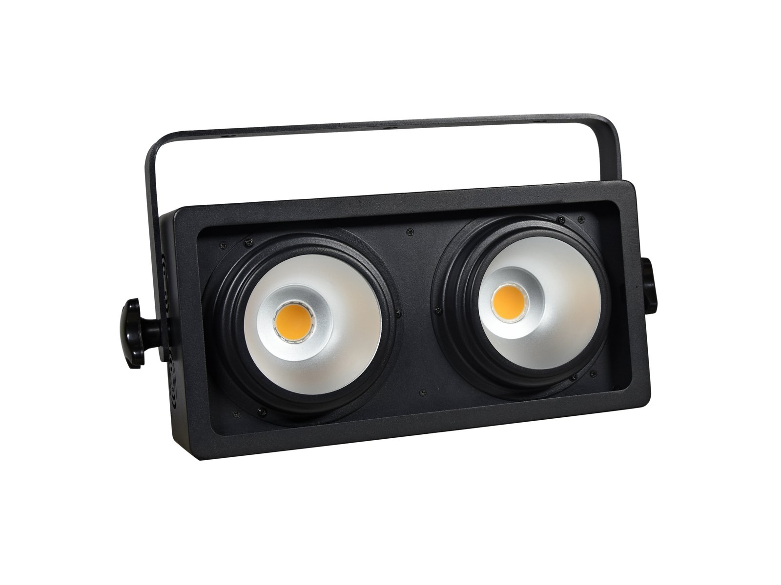 EUROLITE Audience Blinder 2x100W LED COB WW Projetor LED duplo preto com suporte ajustável