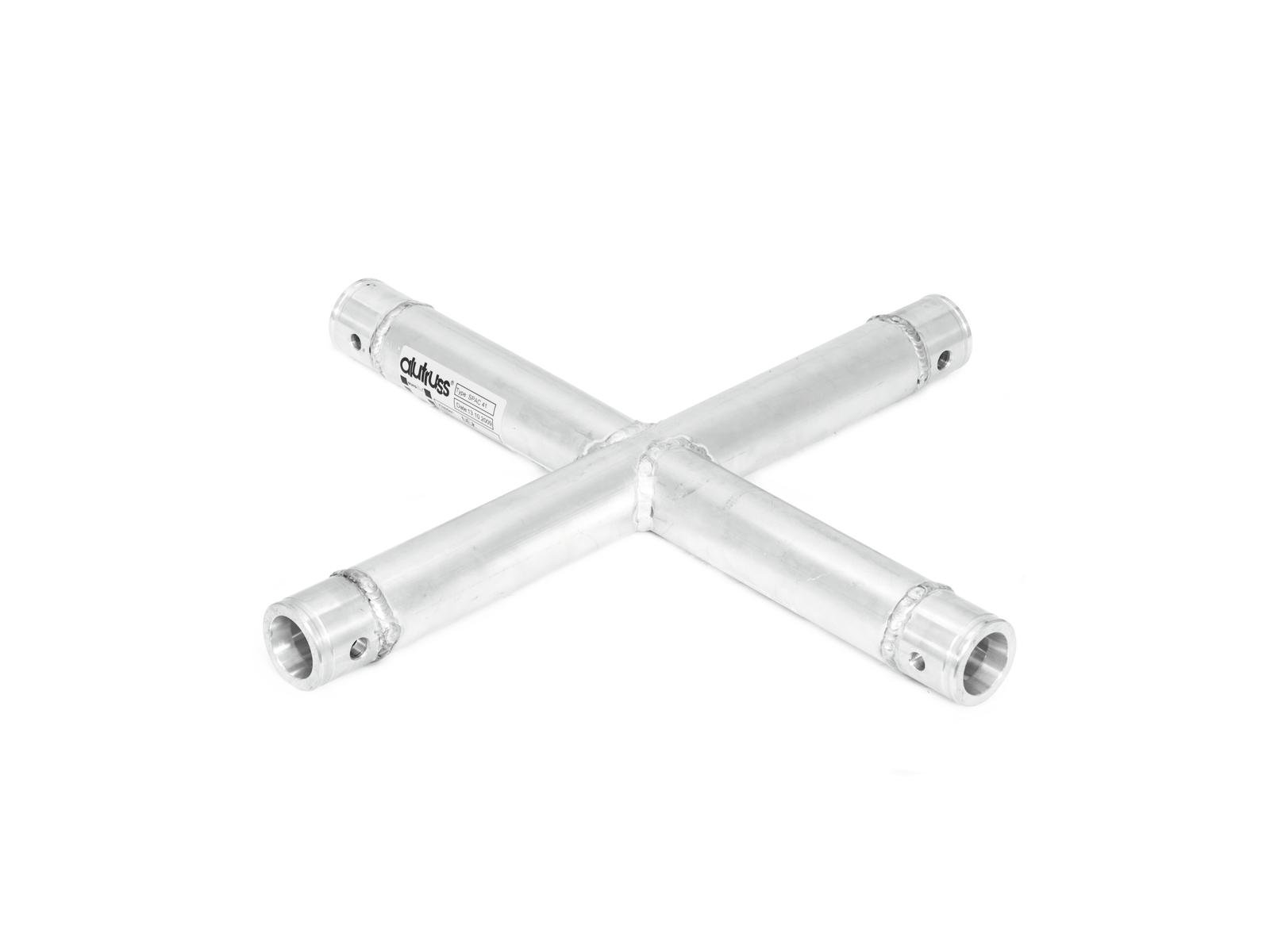 ALUTRUSS SINGLELOCK SPAC-41 4-way Crosspiece 90° Ferramenta cruzada metálica prateada