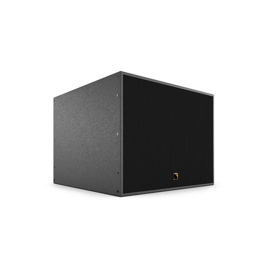 L-Acoustics - SB18 IIi Caixa de som preta com logótipo dourado
