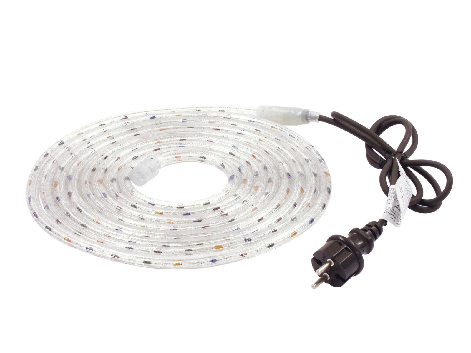 EUROLITE RUBBERLIGHT RL1-230V multicolor 5m Cabo de extensão elétrico transparente com ficha preta
