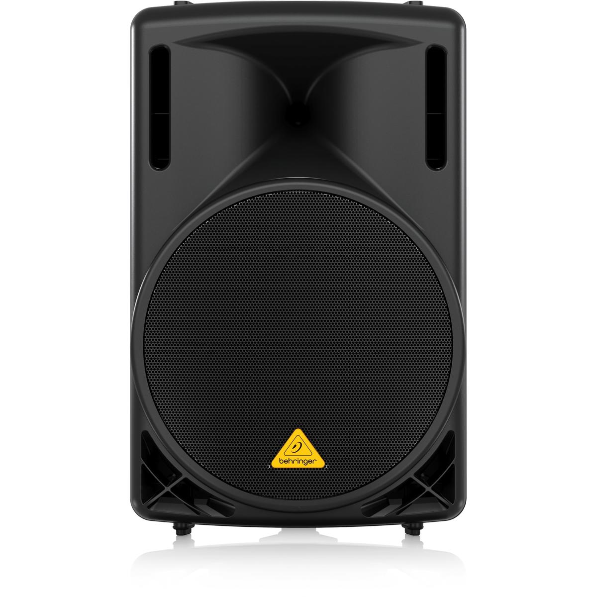 Behringer EUROLIVE 1000 Watts 2-Way Passive PA Speaker with 15" Woofer and 1.75" Driver, Titanium Coluna de som preta Behringer com grelha circular e logótipo amarelo
