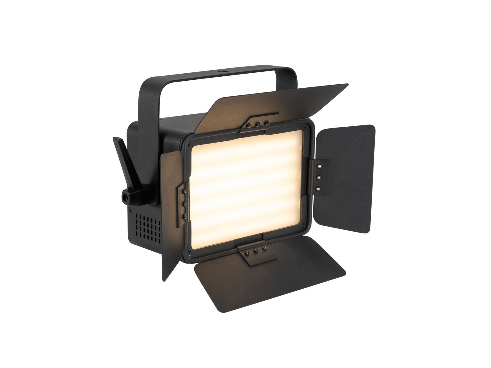EUROLITE LED PLL-168 CW/WW Panel Luz de estúdio retangular preta com aletas reguláveis e barra de transporte