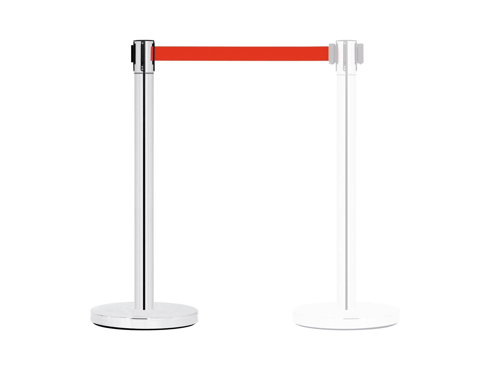 GUIL PST-11 Barrier System with Retractable Belt (red) Poste de barreira metálica com correia vermelha