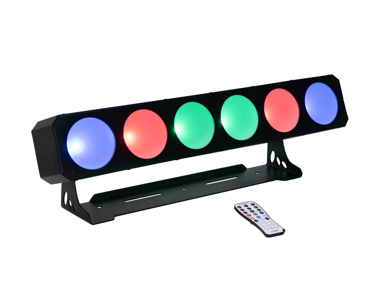 EUROLITE LED CBB-6 COB RGB Bar Barra de luz LED colorida com comando remoto.