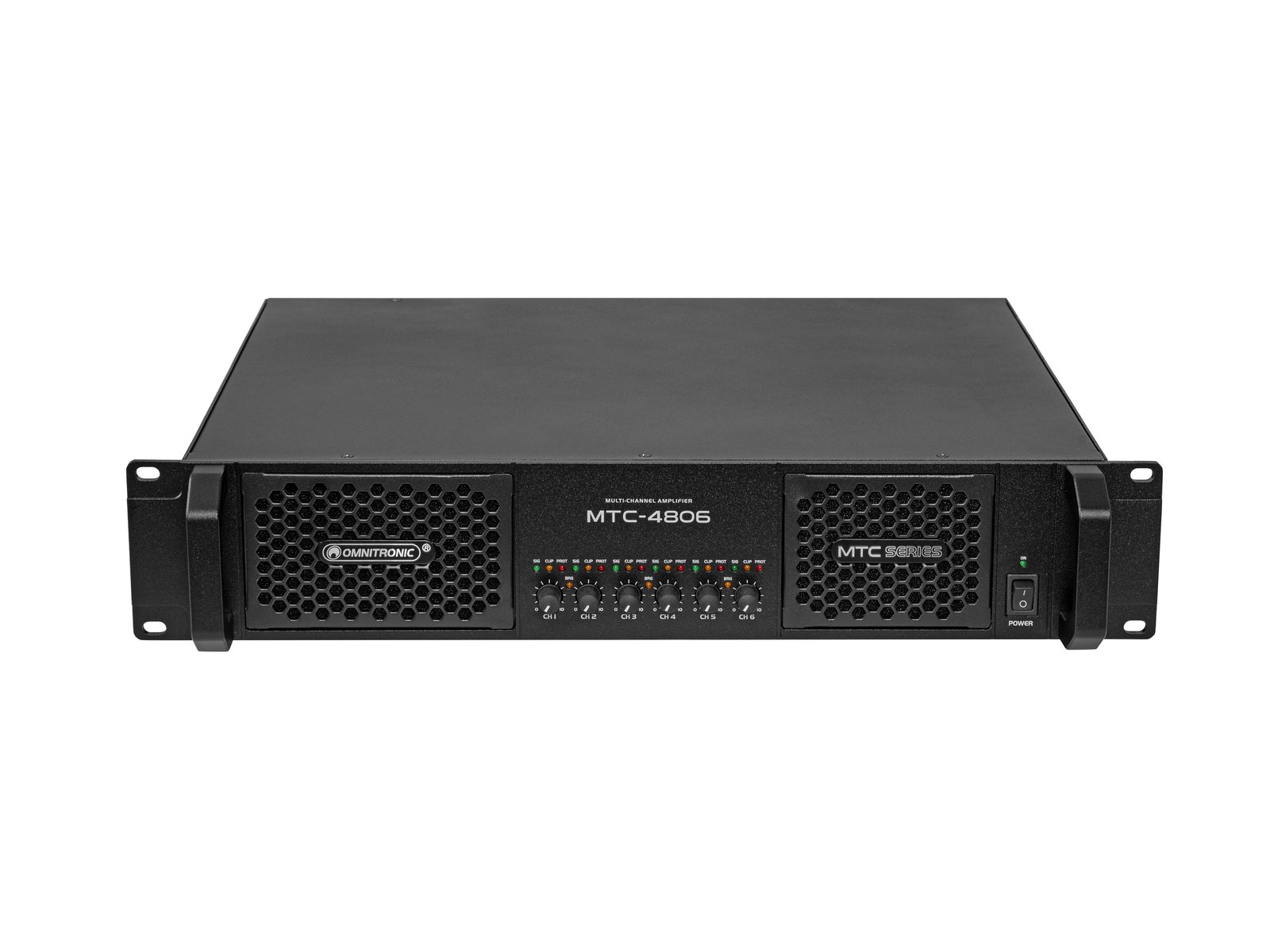 OMNITRONIC MTC-4806 6-Channel Amplifier Amplificador de som profissional preto MTC-485E