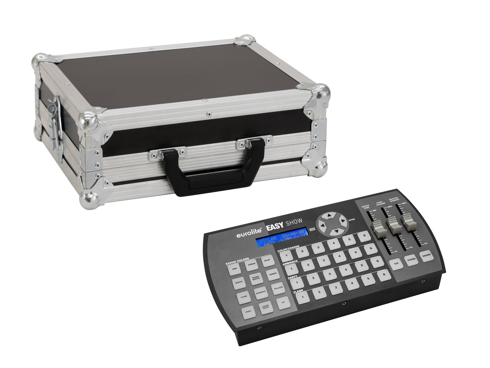 EUROLITE Set EASY Show + Case Controlador de áudio digital e mala de transporte
