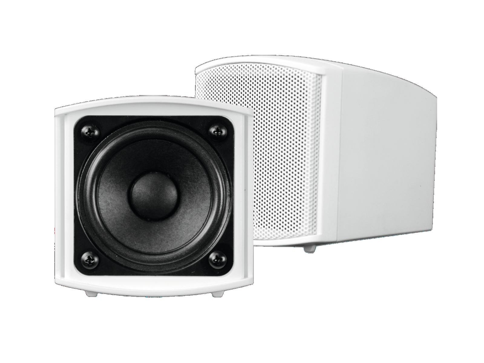 OMNITRONIC OD-2 Wall Speaker 8Ohms white 2x Par de colunas de som brancas com grelha perfurada e cone preto