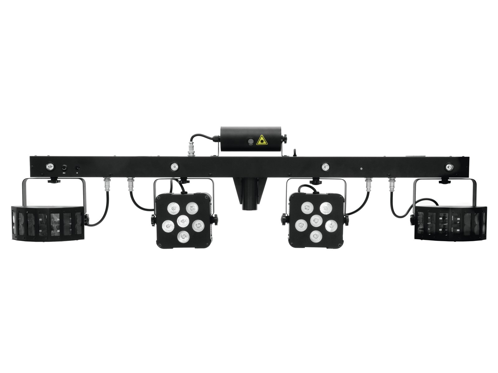 EUROLITE LED KLS Laser Bar PRO FX Light Set Barra de iluminação preta com quatro luminárias LED