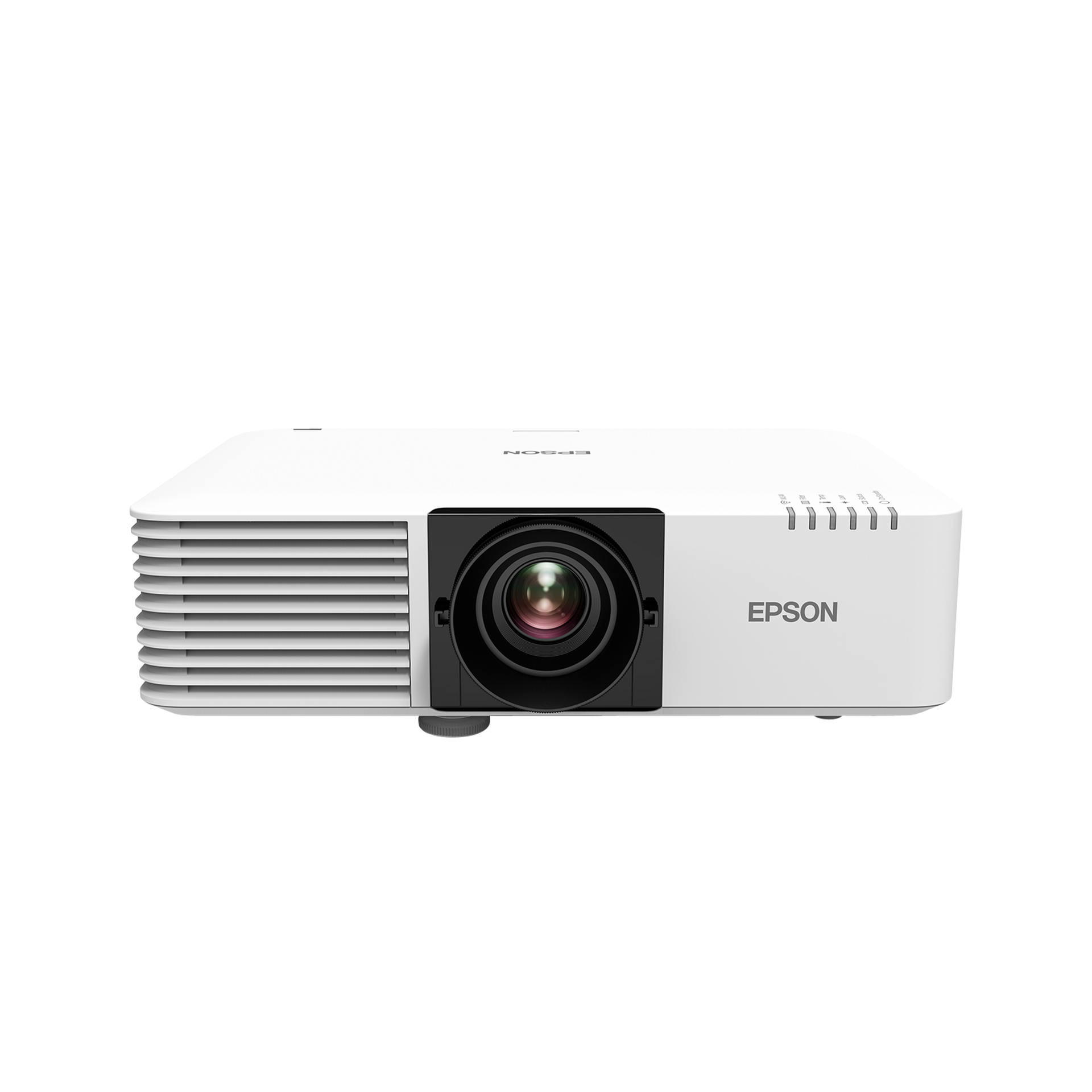 Epson - EB-L520U Projetor branco EPSON com lente preta proeminente e grelha de ventilação