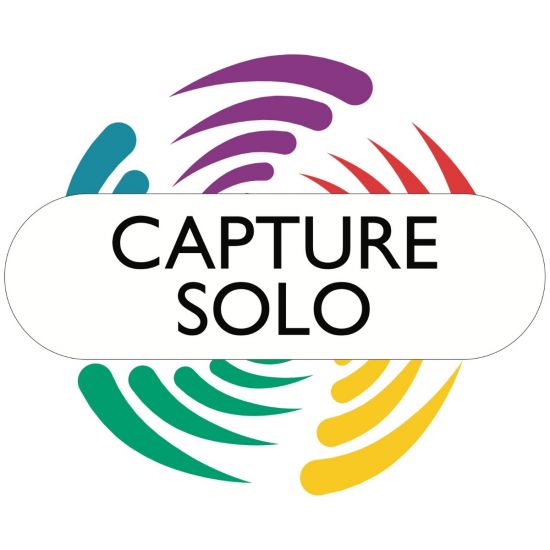 Capture - 2024 Solo Edition Logótipo CAPTURE SOLO com formas curvas coloridas