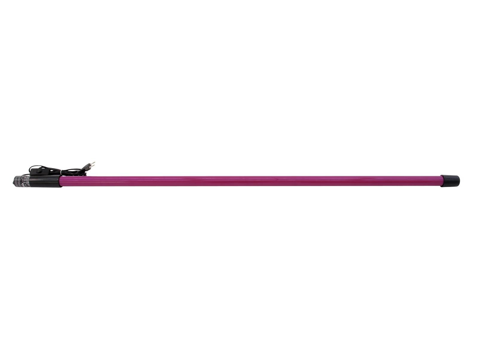 pack 6 units EUROLITE Neon Stick T8 36W 134cm pink L Varinha rígida rosa com ponta preta e corda presa.