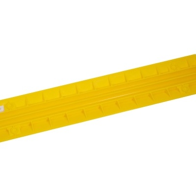 Placa amarela em plástico com texto 'FLEX-SNAP'