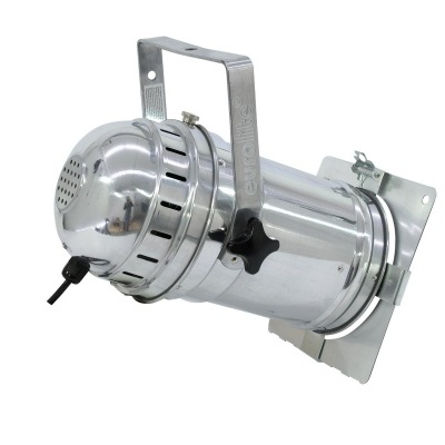 Projetor de luz profissional metálico cromado com suporte e cabo preto