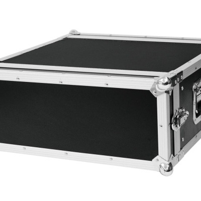 Estojo rígido preto com bordas metálicas prateadas