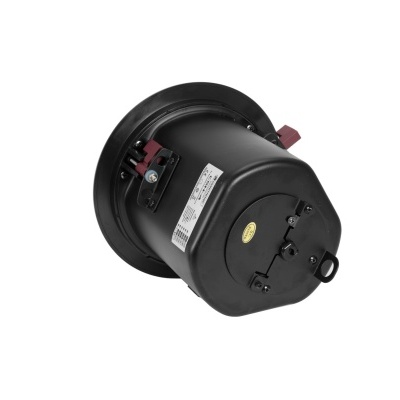 Coluna de som embutida preta vista de lado sobre fundo branco