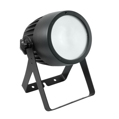 Refletor LED preto com lente circular fosca e base ajustável