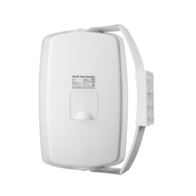 Dispensador automático de sabão branco com etiqueta técnica