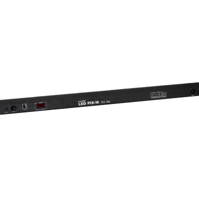 Barra de luz LED preta PIX-16 com botões e conectores