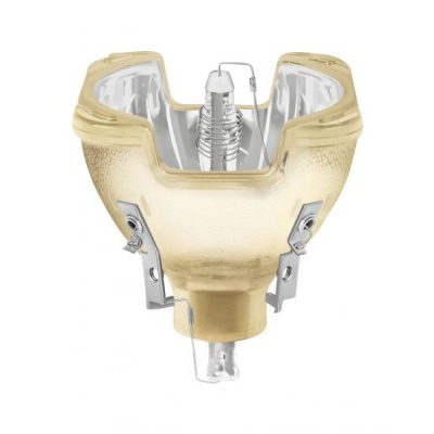 Lâmpada âmbar com base metálica e clipes de fixação